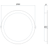 Mexen LDRR stropný panel downlight LED zapustený, priemer 30 cm, 24W, Neutrálna - 4000K, 1920 lm, čierny - L210-030-2440-70
