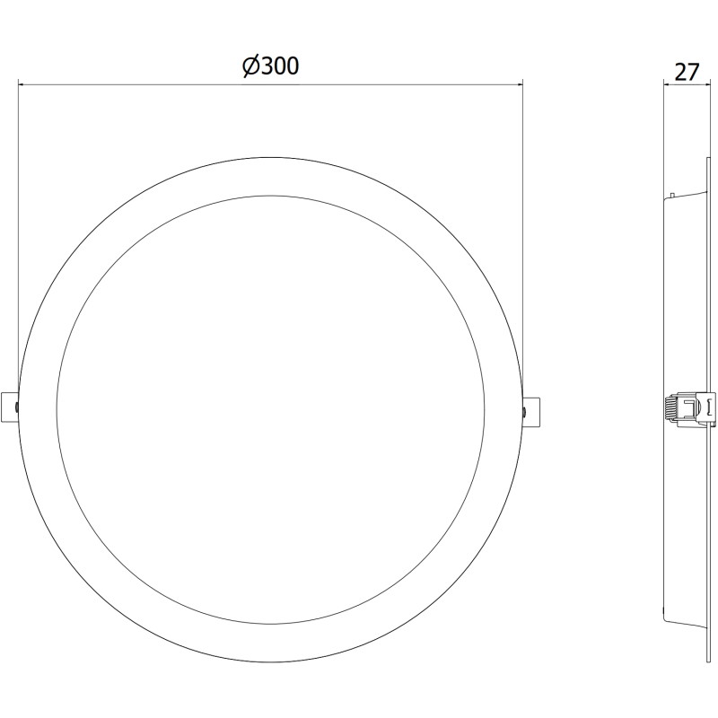 Mexen LDRR stropný panel downlight LED zapustený priemer 30 cm, 24W, Studená - 6500K, 2640 lm, biela - L210-030-2465-20