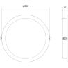 Mexen LDRR stropný panel downlight LED zapustený priemer 30 cm, 24W, Studená - 6500K, 2640 lm, biela - L210-030-2465-20