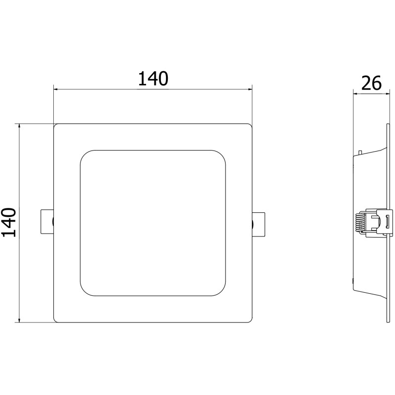 Mexen LDRR stropný panel downlight LED zapustený 14 x 14 cm, 9W, Neutrálna - 4000K, 990 lm, biela - L211-014-0940-20