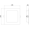 Mexen LDRR stropný panel downlight LED zapustený 17 x 17 cm, 12W, Studená - 6500K, 1320 lm, biely - L211-017-1265-20