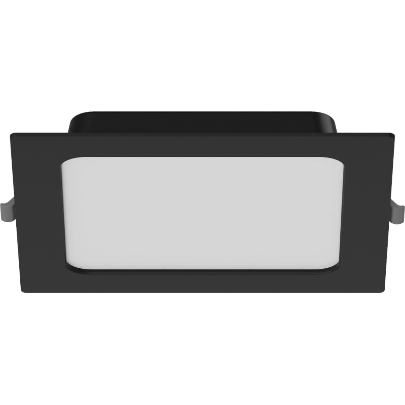 Mexen LDRR stropný LED downlight panel vstavaný 17 x 17 cm, 12W, Studená - 6500K, 780 lm, čierny - L211-017-1265-70