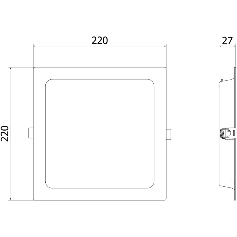 Mexen LDRR stropný panel downlight LED zapustený 22 x 22 cm, 18W, Neutrálna - 4000K, 1980 lm, biela - L211-022-1840-20