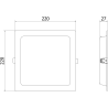Mexen LDRR stropný panel zapustený LED downlight 22 x 22 cm, 18W, Neutrálny - 4000K, 1350 lm, čierny - L211-022-1840-70