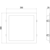 Mexen LDRR stropný panel downlight LED zapustený 30 x 30 cm, 24W, Neutrálna - 4000K, 2640 lm, biely - L211-030-2440-20