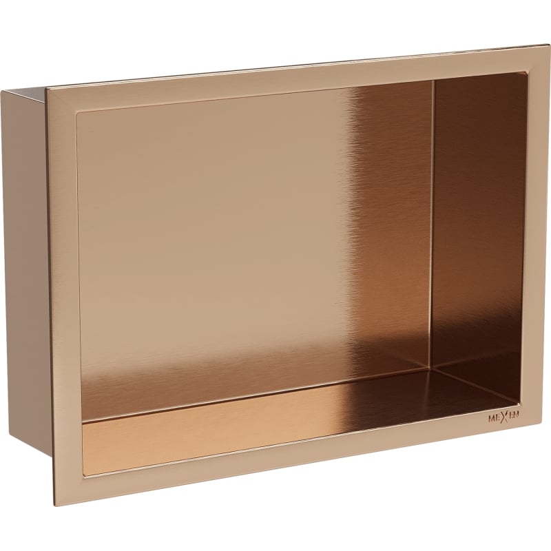 Mexen X-Wall-R nástenná polica s okrajom 30 x 20 cm, brúsená meď - 19C0302010