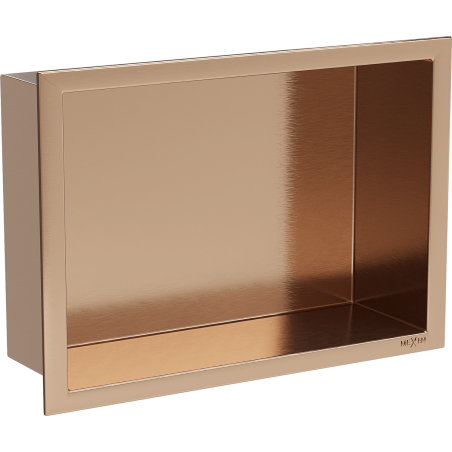 Mexen X-Wall-R nástenná polica s okrajom 30 x 20 cm, brúsená meď - 19C0302010