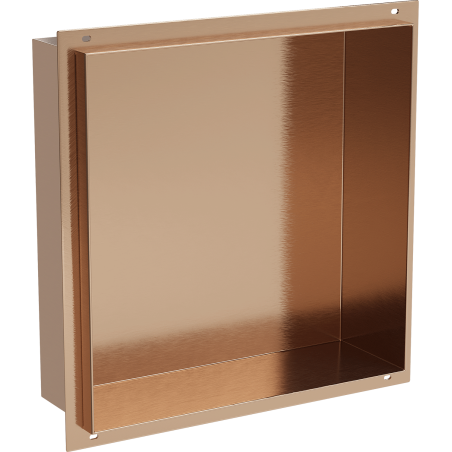 Mexen X-Wall-NR výklenková polica bez príruby 30 x 30 cm, brúsená meď - 19C1303010