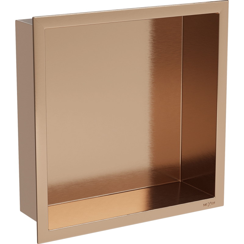 Mexen X-Wall-R polica so zárubňou 30 x 30 cm, brúsená meď - 19C0303010