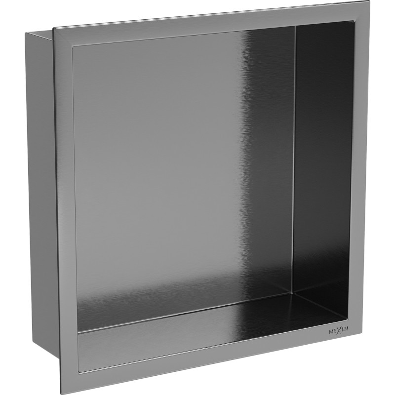 Mexen X-Wall-R nástenná polica s prírubou 30 x 30 cm, brúsená gun gray - 19E0303010