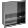 Mexen X-Wall-R nástenná polica s lemom a poličkou 30 x 30 cm, brúsená gun gray - 19E0303010S