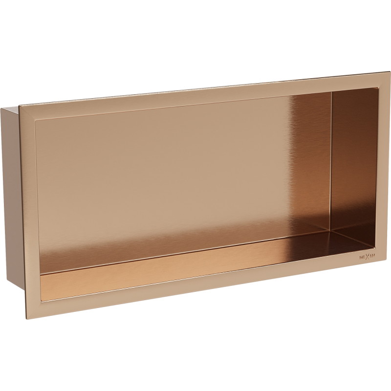 Mexen X-Wall-R nástenná polička s prírubou 45 x 20 cm, brúsená meď - 19C0452010