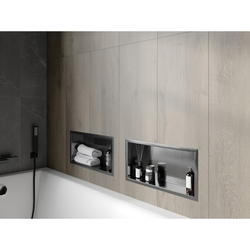 Mexen X-Wall-R nástenná polička s golierom 45 x 20 cm, brúsená gun grey - 19E0452010
