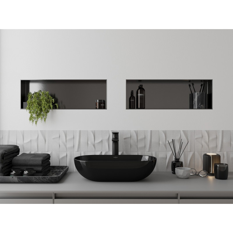 Mexen X-Wall-NR nástenná polica bez lemovania 60 x 20 cm, brúsená pištoľová sivá - 19E1602010