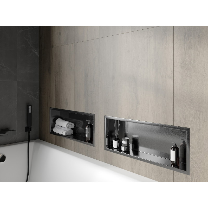Mexen X-Wall-R nástenná polica s prírubou 60 x 20 cm, kartáčovaná zbraňovo šedá - 19E0602010
