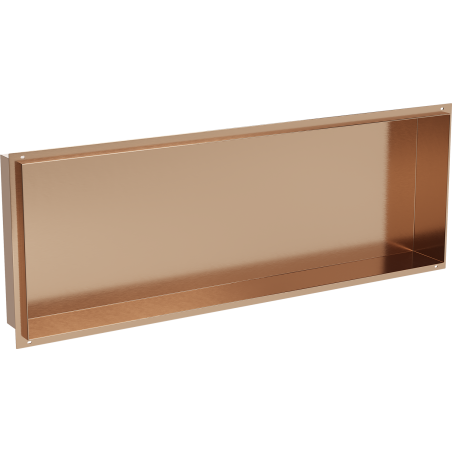 Mexen X-Wall-NR výklenková polička bez príruby 90 x 30 cm, brúsená meď - 19C1903010
