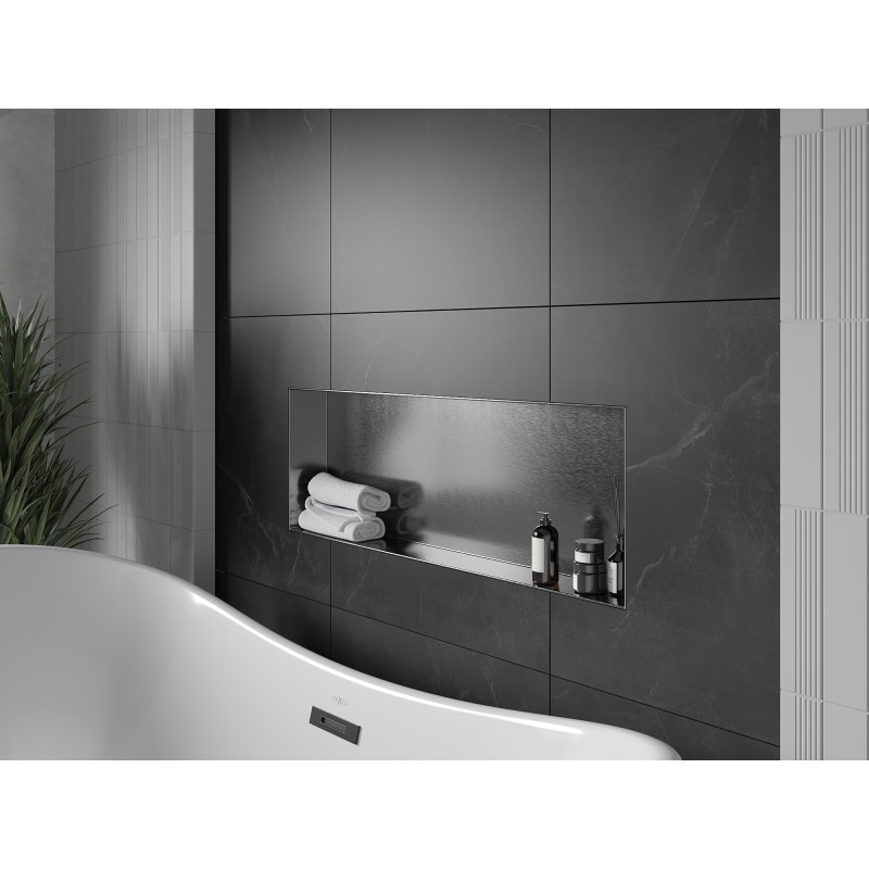 Mexen X-Wall-NR nástenná polica bez príruby 90 x 30 cm, gun gray brúsený - 19E1903010