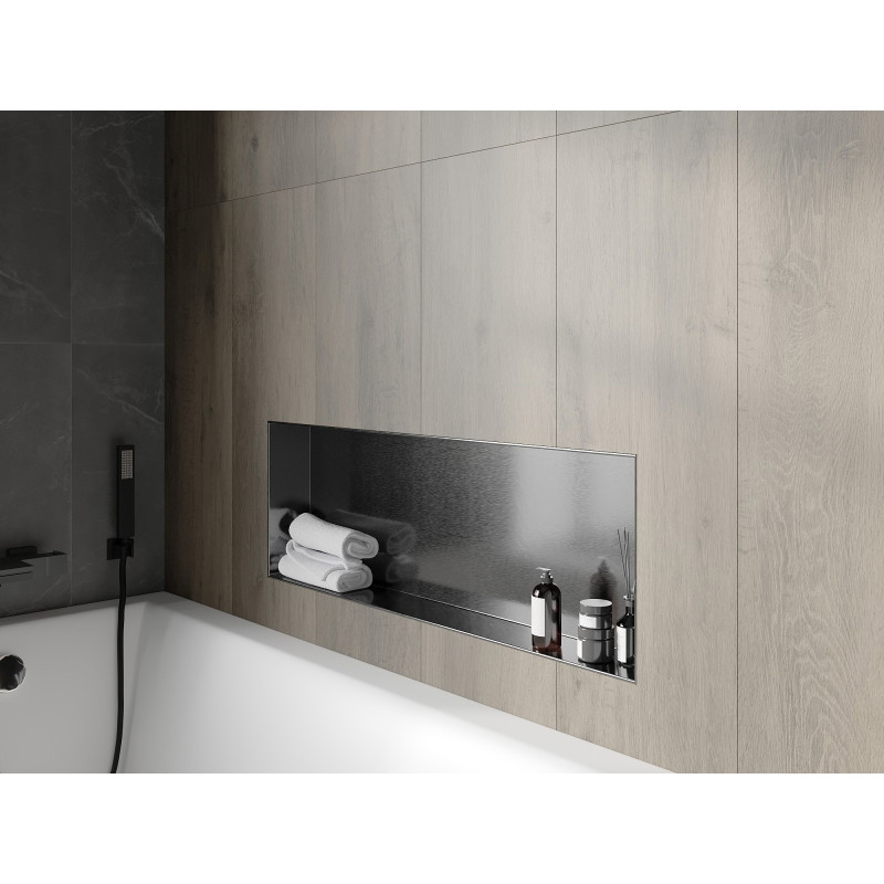 Mexen X-Wall-NR nástenná polica bez príruby 90 x 30 cm, gun gray brúsený - 19E1903010