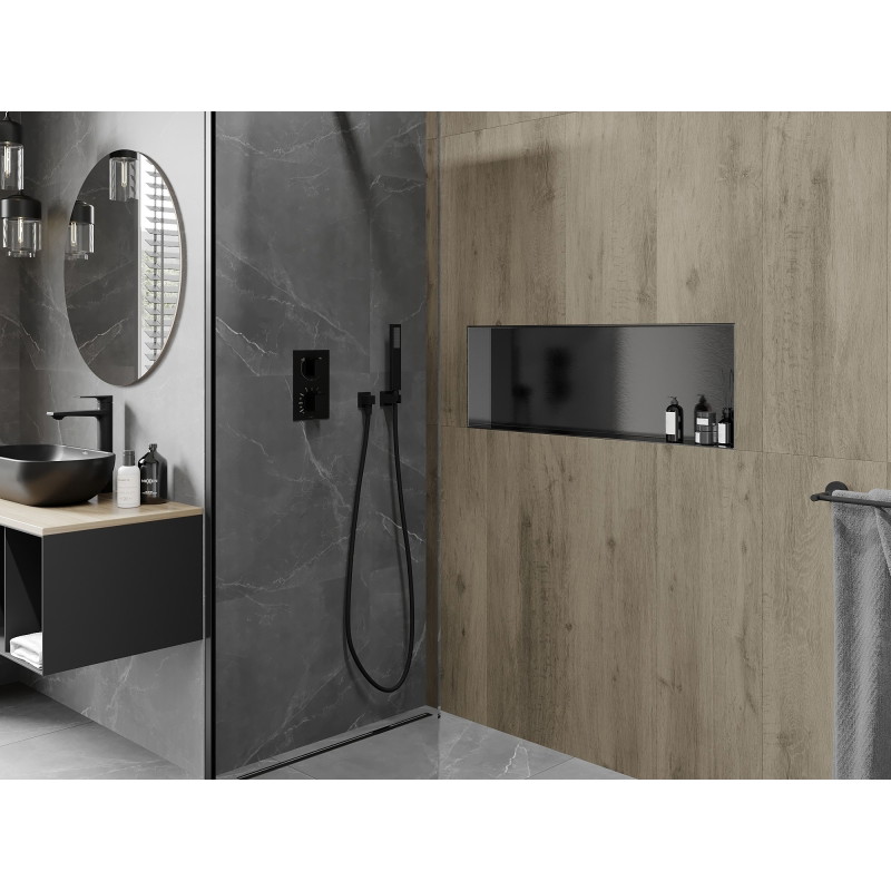 Mexen X-Wall-NR nástenná polica bez príruby 90 x 30 cm, gun gray brúsený - 19E1903010
