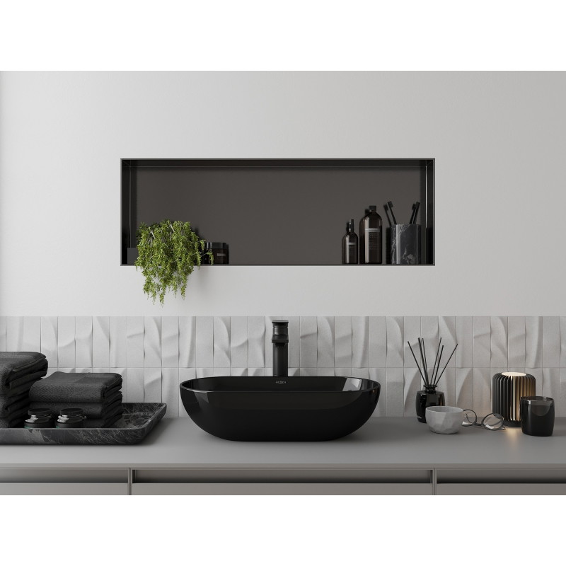 Mexen X-Wall-NR nástenná polica bez príruby 90 x 30 cm, gun gray brúsený - 19E1903010