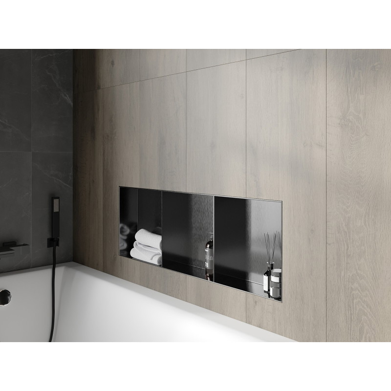 Mexen X-Wall-NR nástenná polička bez prstenca s policou 90 x 30 cm, brúsená gun gray - 19E1903010S