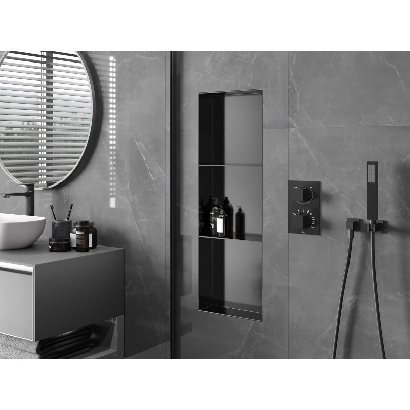 Mexen X-Wall-NR nástenná polička bez prstenca s policou 90 x 30 cm, brúsená gun gray - 19E1903010S