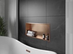 Mexen X-Wall-R nástenná polica s prírubou 75 x 30 cm, brúsená meď - 19C0753010