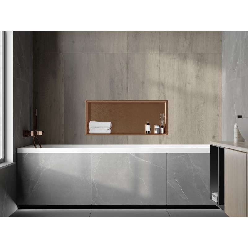 Mexen X-Wall-R nástenná polica s prírubou 75 x 30 cm, brúsená meď - 19C0753010