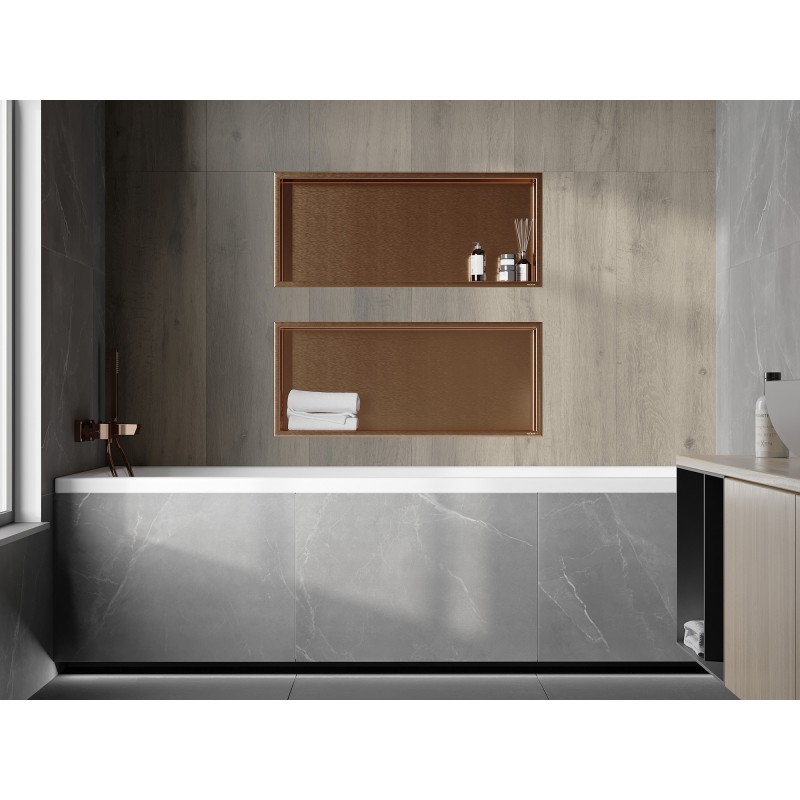 Mexen X-Wall-R nástenná polica s prírubou 75 x 30 cm, brúsená meď - 19C0753010