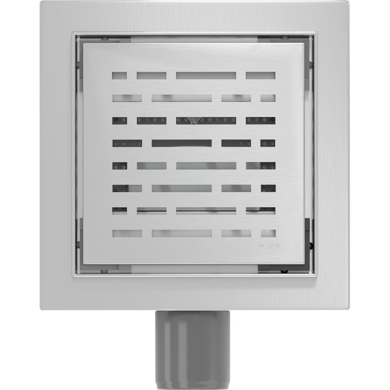 Mexen Flat-Q M01 štvorcová podlahová vpust 12 x 12 cm, inox - 1010312