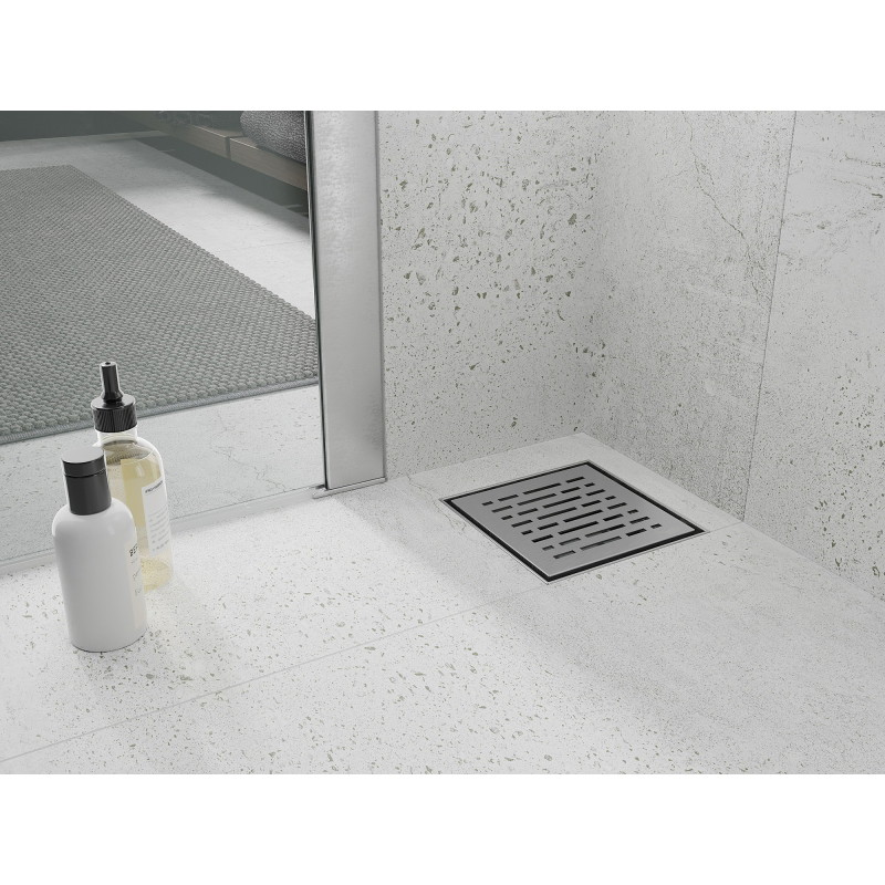 Mexen Flat-Q M01 podlahová vpusť štvorcová 15 x 15 cm, inox - 1010315