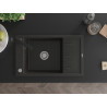 Mexen Elias jednodrezová granitová kuchynská batéria s odkvapkávačom Rita, čierna/zlatá metalíza - 6511-75-670300-70