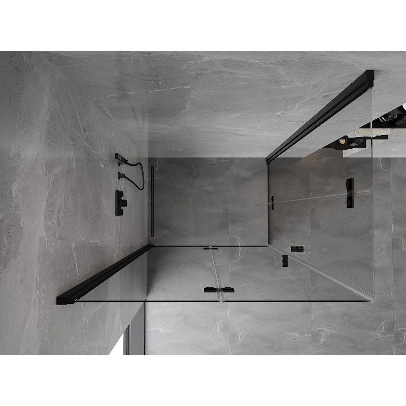 Mexen Mist-F Duo sprchová kabína skladacia ľavá 115 x 110 cm, priehľadná, čierna - 8A6-115L-110P-70-00