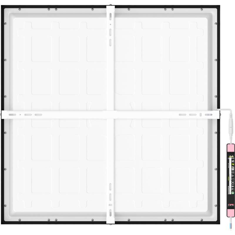 Mexen Brill-S stropný panel LED na povrch 60 x 60 cm, 48W, Neutrálna - 4000K, 4800 lm, čierny - L206-060-060-4840-70