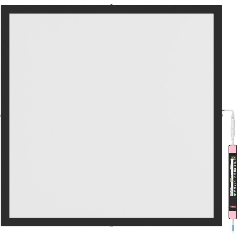 Mexen Brill-S stropný panel LED na povrch 60 x 60 cm, 48W, Neutrálna - 4000K, 4800 lm, čierny - L206-060-060-4840-70