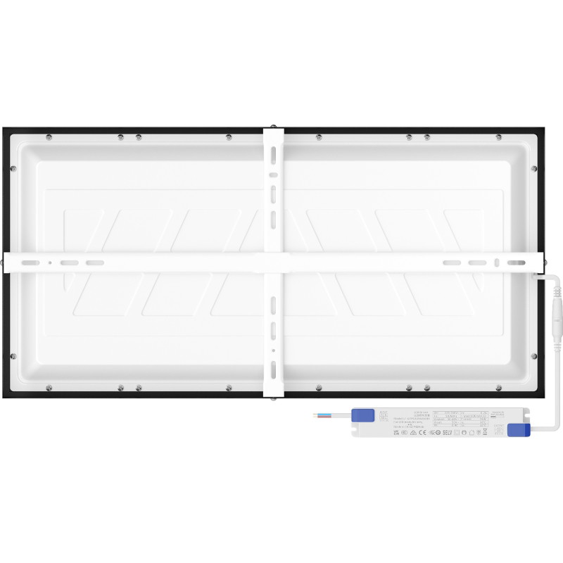 Mexen Brill-S LED stropný panel na povrchovú montáž 60 x 30 cm, 24W, Neutrálna - 4000K, 2640 lm, čierny