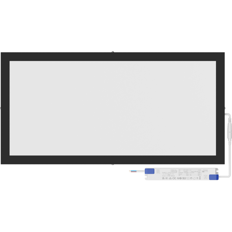 Mexen Brill-S LED stropný panel na povrchovú montáž 60 x 30 cm, 24W, Neutrálna - 4000K, 2640 lm, čierny