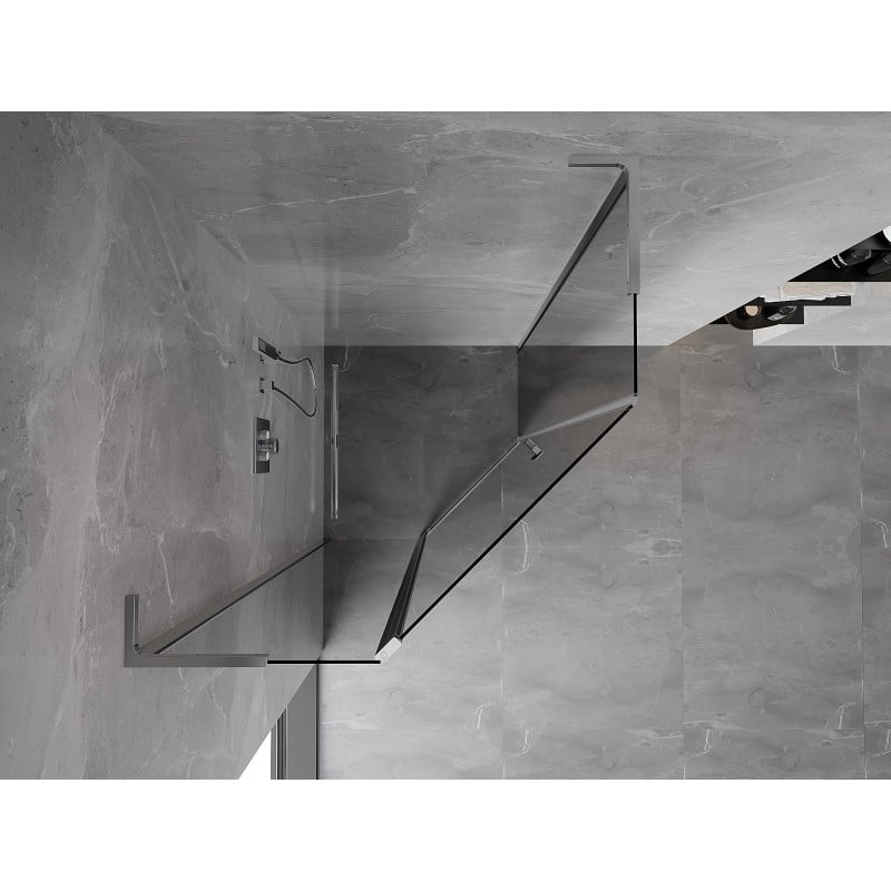 Mexen Mist L výklopná päťuholníková sprchová kabína 90 x 90 cm, číra, chróm - 8A8L-090-090-01-00
