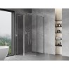 Mexen Mist L asymetrická výklopná sprchová kabína päťuholníková 80 x 90 cm, transparentná, chróm - 8A8L-080-090-01-00