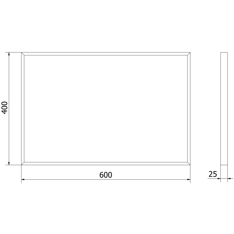 Mexen Loft kúpeľňové zrkadlo obdĺžnikové 60 x 40 cm, čierny rám - 9852-060-040-000-70