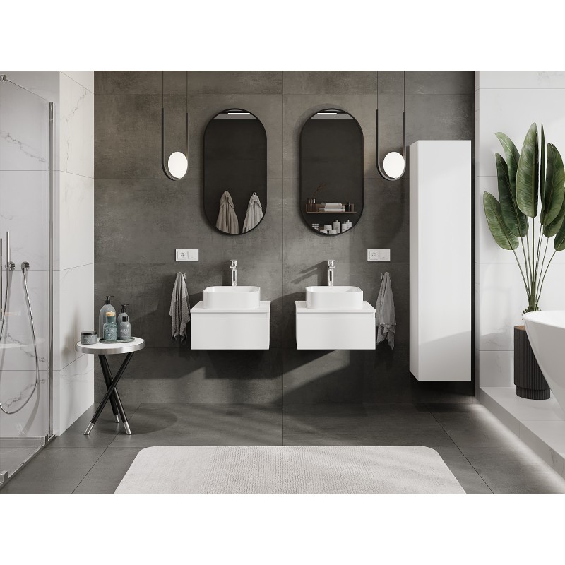 Mexen Orio kúpeľňová skrinka pod umývadlo 50 cm s doskou, 1 zásuvka, biela matná - 91A10-05023-1-BFC01