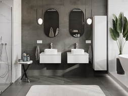 Mexen Orio kúpeľňová skrinka pod umývadlo 60 cm s doskou, 1 zásuvka, biela lesk - 91A10-06023-1-BFC00