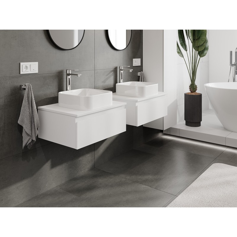 Mexen Orio kúpeľňová skrinka pod umývadlo 60 cm s doskou, 1 zásuvka, biela matná - 91A10-06023-1-BFC01