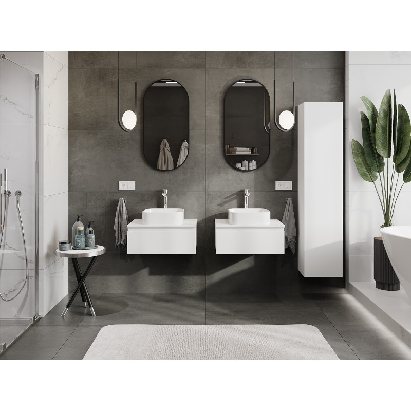 Mexen Orio kúpeľňová skrinka pod umývadlo 60 cm s doskou, 1 zásuvka, biela matná - 91A10-06023-1-BFC01