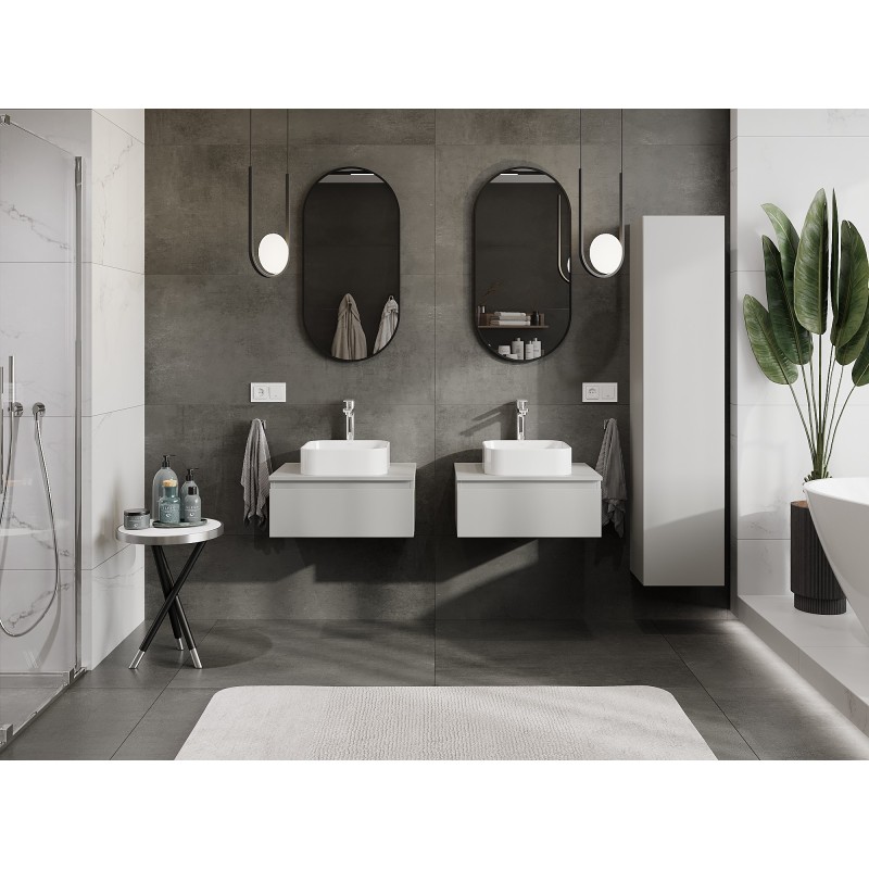 Mexen Orio kúpeľňová skrinka pod umývadlo 60 cm s pracovnou doskou, 1 zásuvka, sivá matná - 91A10-06023-1-BFC62