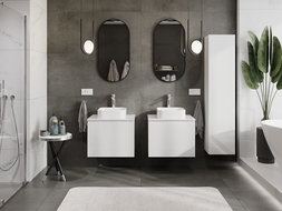 Mexen Orio kúpeľňová skrinka pod umývadlo 60 cm s doskou, 1 zásuvka, biely lesk - 91A10-06047-1-BFC00