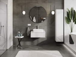 Mexen Orio kúpeľňová skrinka pod umývadlo 70 cm s doskou, 1 zásuvka, biely lesk - 91A10-07023-1-BFC00