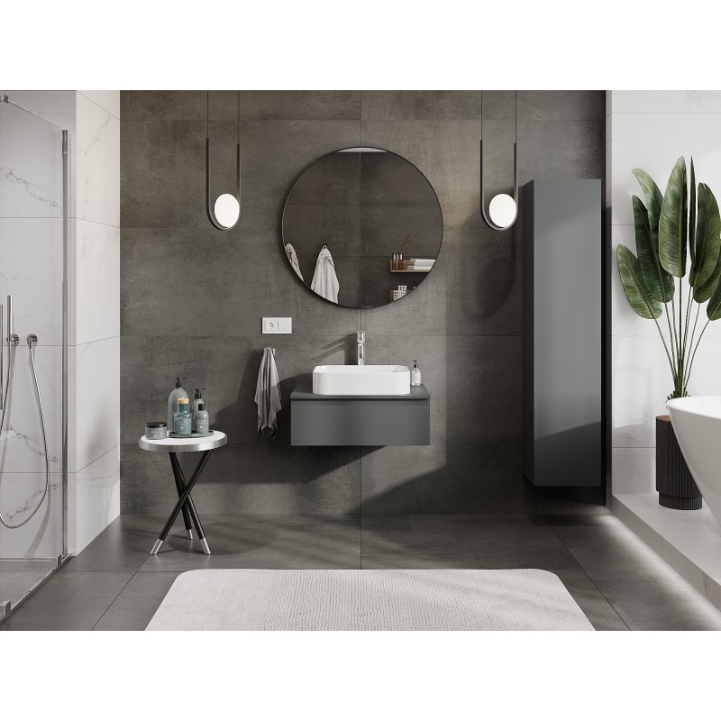 Mexen Orio kúpeľňová skrinka pod umývadlo 70 cm s doskou, 1 zásuvka, grafit mat - 91A10-07023-1-BFC66