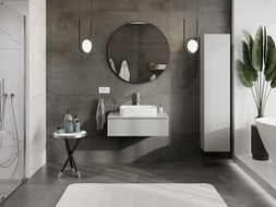 Mexen Orio kúpeľňová skrinka pod umývadlo 80 cm s doskou, 1 zásuvka, sivá matná - 91A10-08023-1-BFC62