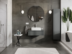 Mexen Orio kúpeľňová skrinka pod umývadlo 80 cm s doskou, 1 zásuvka, grafit mat - 91A10-08023-1-BFC66